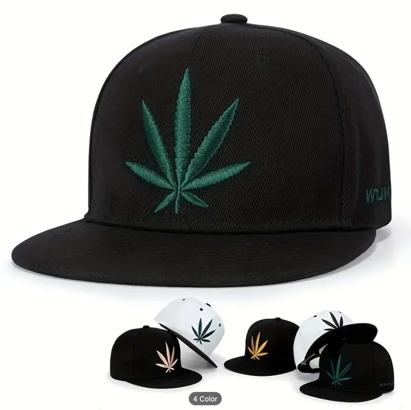 Casual Men's Baseball Cap with Leaf Embroidery